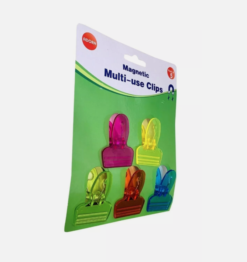 5 X Neon Magnetic Multi Use Clips Fridge Magnets Large Bulldog Clips Notes Memos - Image 4